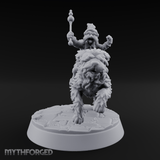 Halfling Doggie Rider Miniature for Dungeons and Dragons, Pathfinder or other TTRPGs