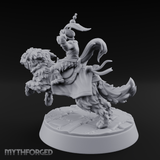 Halfling Doggie Rider Miniature for Dungeons and Dragons, Pathfinder or other TTRPGs