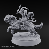 Halfling Doggie Rider Miniature for Dungeons and Dragons, Pathfinder or other TTRPGs
