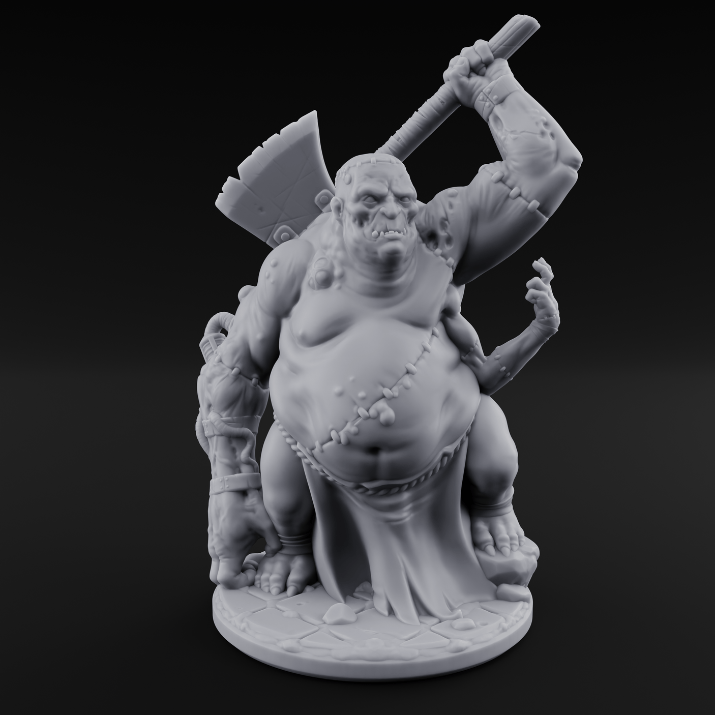 Stitched Together Zombie Abomination Miniature for Dungeons and Dragons, Pathfinder or other TTRPGs