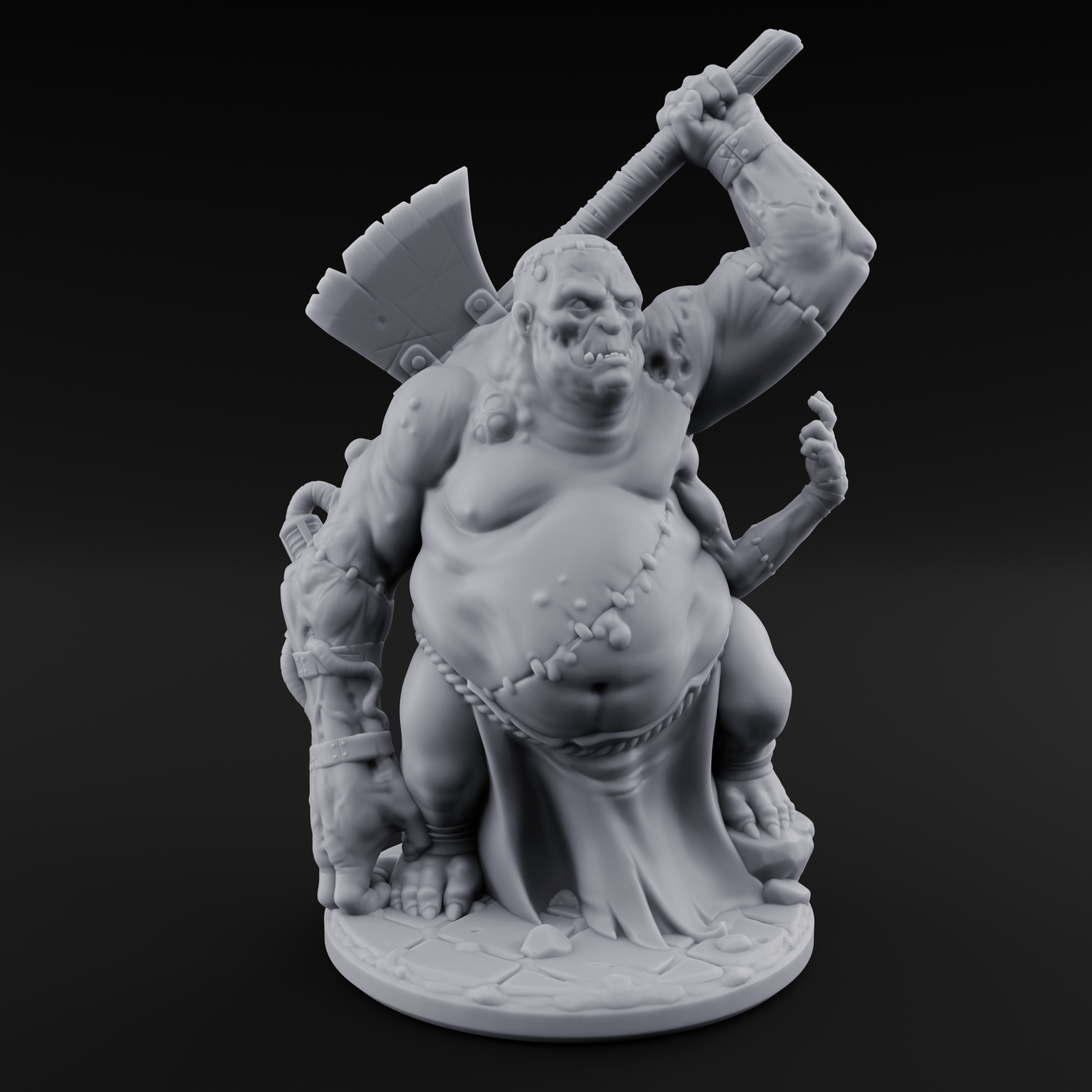 Stitched Together Zombie Abomination Miniature for Dungeons and Dragons, Pathfinder or other TTRPGs