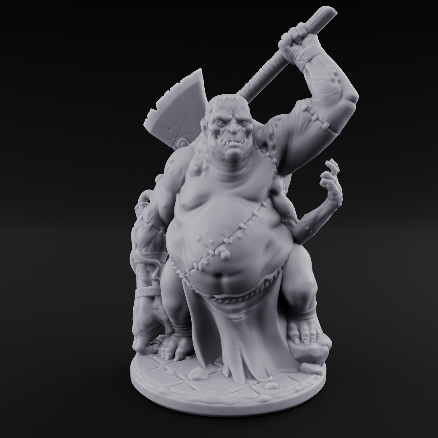 Stitched Together Zombie Abomination Miniature for Dungeons and Dragons, Pathfinder or other TTRPGs