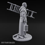 Ladder Lugging Human Friar Miniature for Dungeons and Dragons, Pathfinder or other TTRPGs