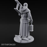 Ladder Lugging Human Friar Miniature for Dungeons and Dragons, Pathfinder or other TTRPGs