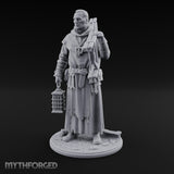 Ladder Lugging Human Friar Miniature for Dungeons and Dragons, Pathfinder or other TTRPGs