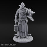 Ladder Lugging Human Friar Miniature for Dungeons and Dragons, Pathfinder or other TTRPGs