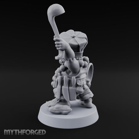 Ladle Brandishing Goblin Chef Miniature for Dungeons and Dragons, Pathfinder or other TTRPGs