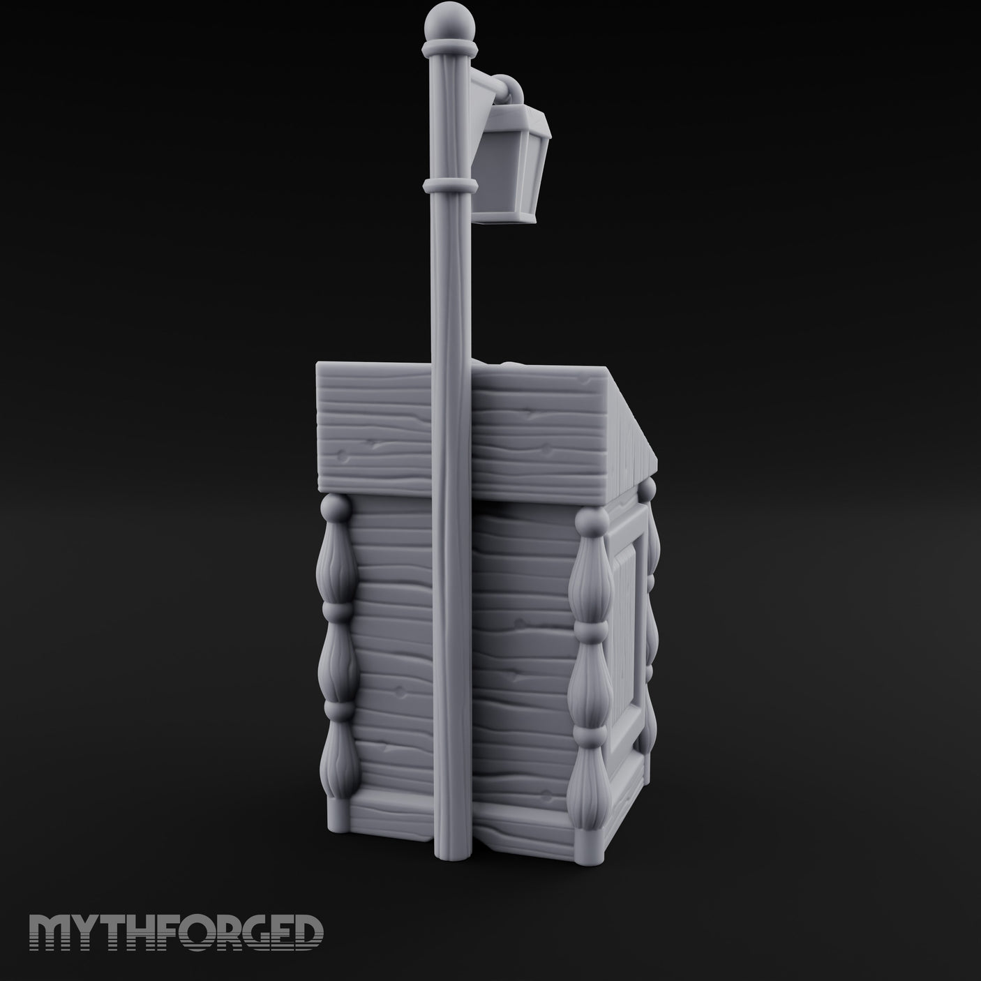 Lamp-Posted Open-Booked Noble Bedside Cabinet Miniature for Dungeons and Dragons, Pathfinder or other TTRPGs