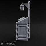 Lamp-Posted Open-Booked Noble Bedside Cabinet Miniature for Dungeons and Dragons, Pathfinder or other TTRPGs