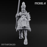 Lance And Sword Charging Human Knight on Horseback A Miniature for Dungeons and Dragons, Pathfinder or other TTRPGs