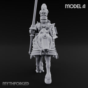 Lance And Sword Charging Human Knight on Horseback A Miniature for Dungeons and Dragons, Pathfinder or other TTRPGs