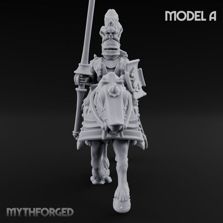 Lance And Sword Charging Human Knight on Horseback A Miniature for Dungeons and Dragons, Pathfinder or other TTRPGs