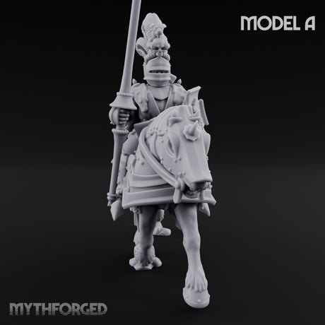 Lance And Sword Charging Human Knight on Horseback A Miniature for Dungeons and Dragons, Pathfinder or other TTRPGs