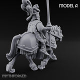 Lance And Sword Charging Human Knight on Horseback A Miniature for Dungeons and Dragons, Pathfinder or other TTRPGs