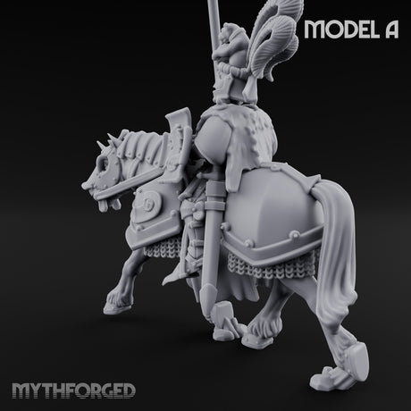 Lance And Sword Charging Human Knight on Horseback A Miniature for Dungeons and Dragons, Pathfinder or other TTRPGs
