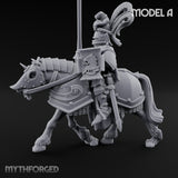 Lance And Sword Charging Human Knight on Horseback A Miniature for Dungeons and Dragons, Pathfinder or other TTRPGs