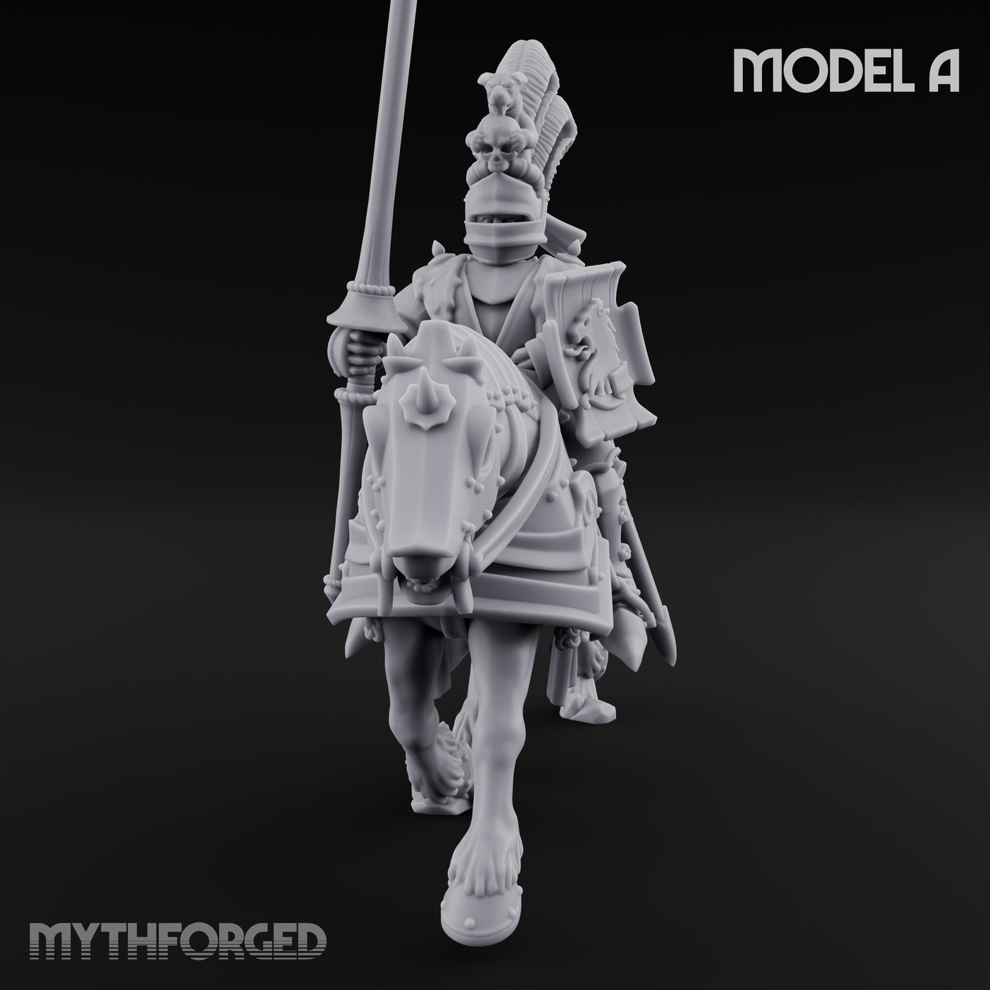Lance And Sword Charging Human Knight on Horseback A Miniature for Dungeons and Dragons, Pathfinder or other TTRPGs