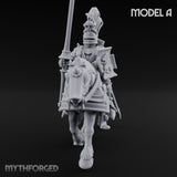 Lance And Sword Charging Human Knight on Horseback A Miniature for Dungeons and Dragons, Pathfinder or other TTRPGs