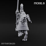 Lance And Sword Charging Human Knight on Horseback B Miniature for Dungeons and Dragons, Pathfinder or other TTRPGs
