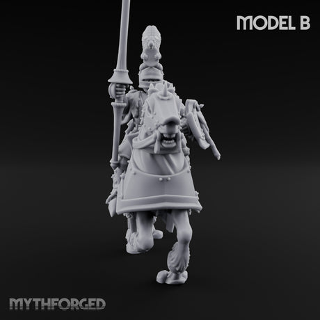 Lance And Sword Charging Human Knight on Horseback B Miniature for Dungeons and Dragons, Pathfinder or other TTRPGs