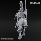 Lance And Sword Charging Human Knight on Horseback B Miniature for Dungeons and Dragons, Pathfinder or other TTRPGs