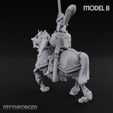 Lance And Sword Charging Human Knight on Horseback B Miniature for Dungeons and Dragons, Pathfinder or other TTRPGs