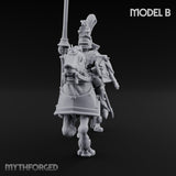 Lance And Sword Charging Human Knight on Horseback B Miniature for Dungeons and Dragons, Pathfinder or other TTRPGs
