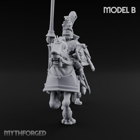 Lance And Sword Charging Human Knight on Horseback B Miniature for Dungeons and Dragons, Pathfinder or other TTRPGs