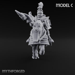 Lance And Sword Charging Human Knight on Horseback C Miniature for Dungeons and Dragons, Pathfinder or other TTRPGs