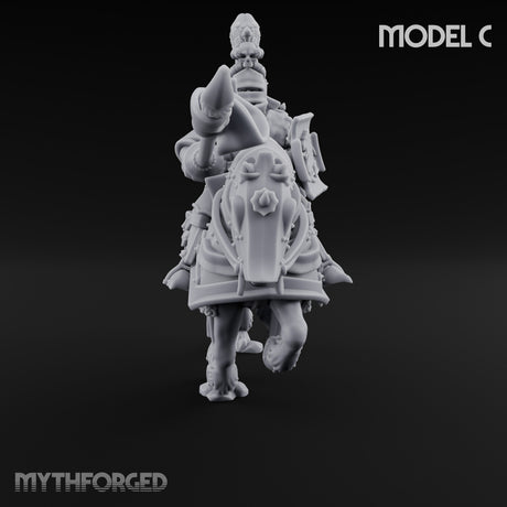 Lance And Sword Charging Human Knight on Horseback C Miniature for Dungeons and Dragons, Pathfinder or other TTRPGs