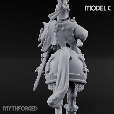 Lance And Sword Charging Human Knight on Horseback C Miniature for Dungeons and Dragons, Pathfinder or other TTRPGs
