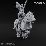 Lance And Sword Charging Human Knight on Horseback D Miniature for Dungeons and Dragons, Pathfinder or other TTRPGs