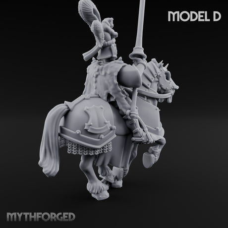 Lance And Sword Charging Human Knight on Horseback D Miniature for Dungeons and Dragons, Pathfinder or other TTRPGs