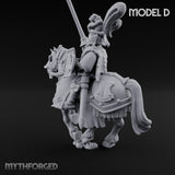 Lance And Sword Charging Human Knight on Horseback D Miniature for Dungeons and Dragons, Pathfinder or other TTRPGs