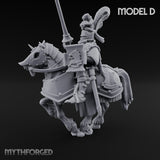 Lance And Sword Charging Human Knight on Horseback D Miniature for Dungeons and Dragons, Pathfinder or other TTRPGs