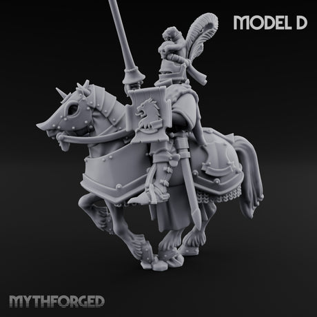 Lance And Sword Charging Human Knight on Horseback D Miniature for Dungeons and Dragons, Pathfinder or other TTRPGs