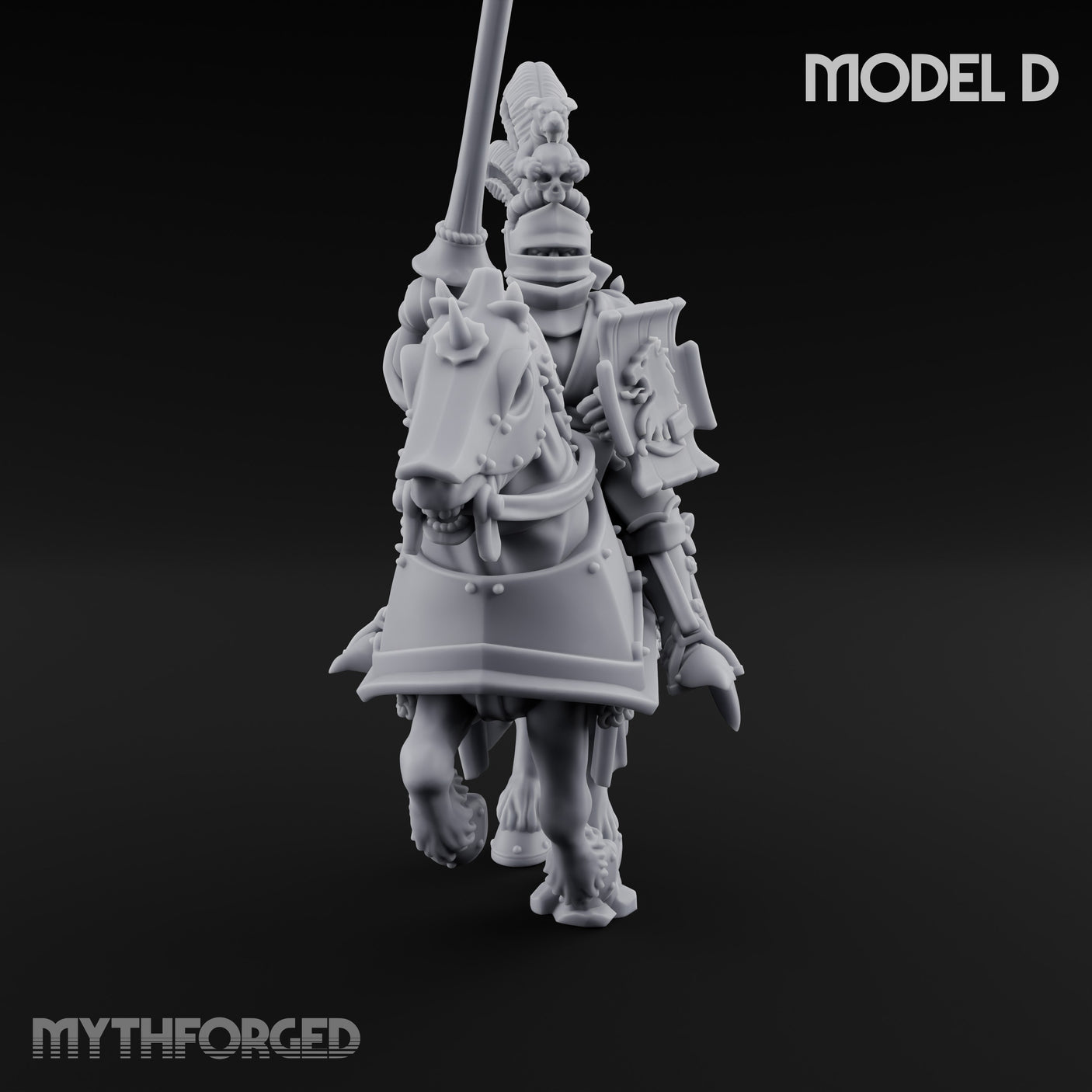 Lance And Sword Charging Human Knight on Horseback D Miniature for Dungeons and Dragons, Pathfinder or other TTRPGs