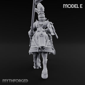 Lance And Sword Charging Human Knight on Horseback E Miniature for Dungeons and Dragons, Pathfinder or other TTRPGs