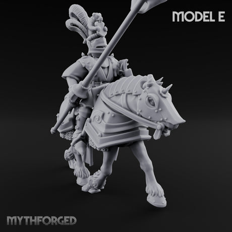 Lance And Sword Charging Human Knight on Horseback E Miniature for Dungeons and Dragons, Pathfinder or other TTRPGs
