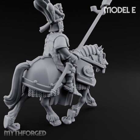 Lance And Sword Charging Human Knight on Horseback E Miniature for Dungeons and Dragons, Pathfinder or other TTRPGs