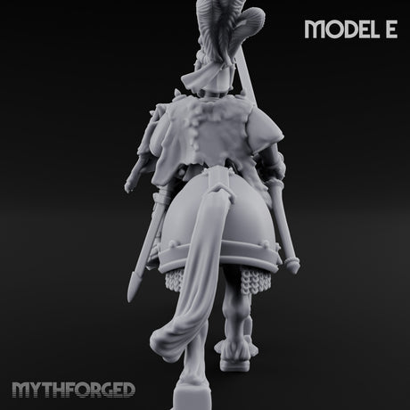 Lance And Sword Charging Human Knight on Horseback E Miniature for Dungeons and Dragons, Pathfinder or other TTRPGs