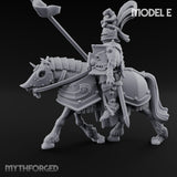 Lance And Sword Charging Human Knight on Horseback E Miniature for Dungeons and Dragons, Pathfinder or other TTRPGs