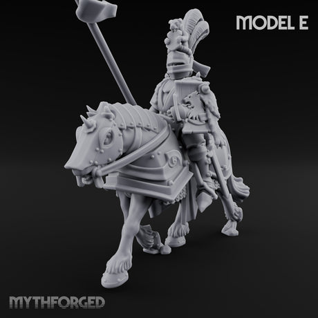 Lance And Sword Charging Human Knight on Horseback E Miniature for Dungeons and Dragons, Pathfinder or other TTRPGs