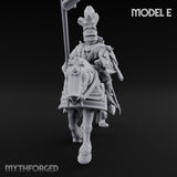 Lance And Sword Charging Human Knight on Horseback E Miniature for Dungeons and Dragons, Pathfinder or other TTRPGs