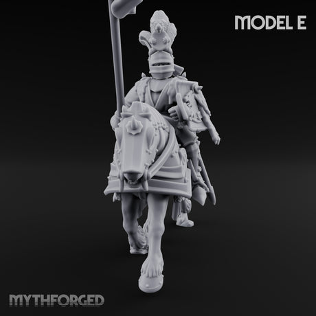 Lance And Sword Charging Human Knight on Horseback E Miniature for Dungeons and Dragons, Pathfinder or other TTRPGs