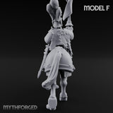 Lance And Sword Charging Human Knight on Horseback F Miniature for Dungeons and Dragons, Pathfinder or other TTRPGs