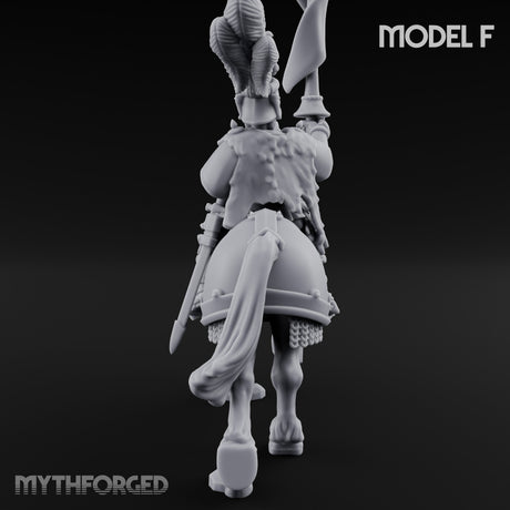 Lance And Sword Charging Human Knight on Horseback F Miniature for Dungeons and Dragons, Pathfinder or other TTRPGs