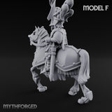 Lance And Sword Charging Human Knight on Horseback F Miniature for Dungeons and Dragons, Pathfinder or other TTRPGs