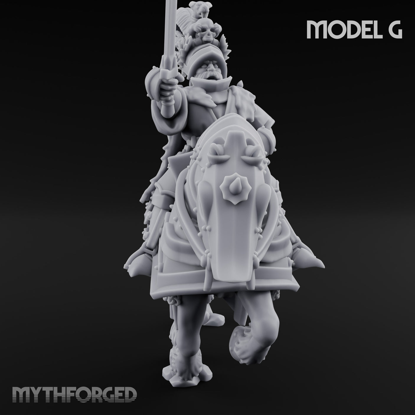 Lance And Sword Charging Human Knight on Horseback G Miniature for Dungeons and Dragons, Pathfinder or other TTRPGs