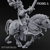 Lance And Sword Charging Human Knight on Horseback G Miniature for Dungeons and Dragons, Pathfinder or other TTRPGs